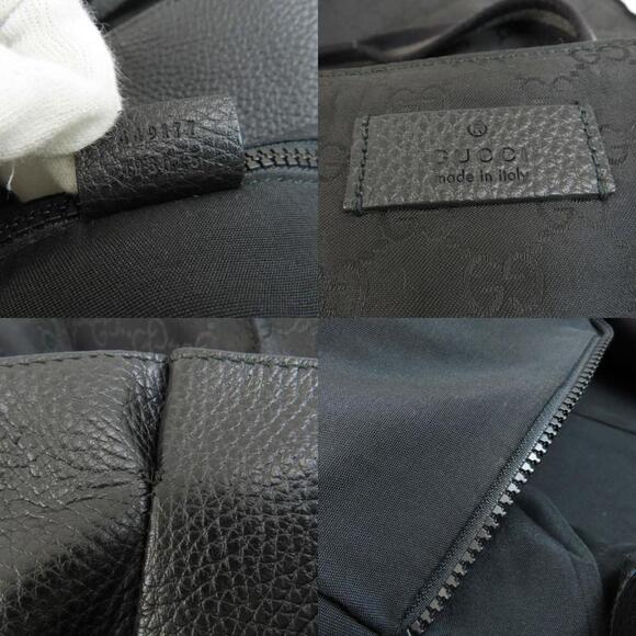 GUCCI Nylon Outlet Tote Bag 449177 GG Print Black Gold - Picture 7 of 11